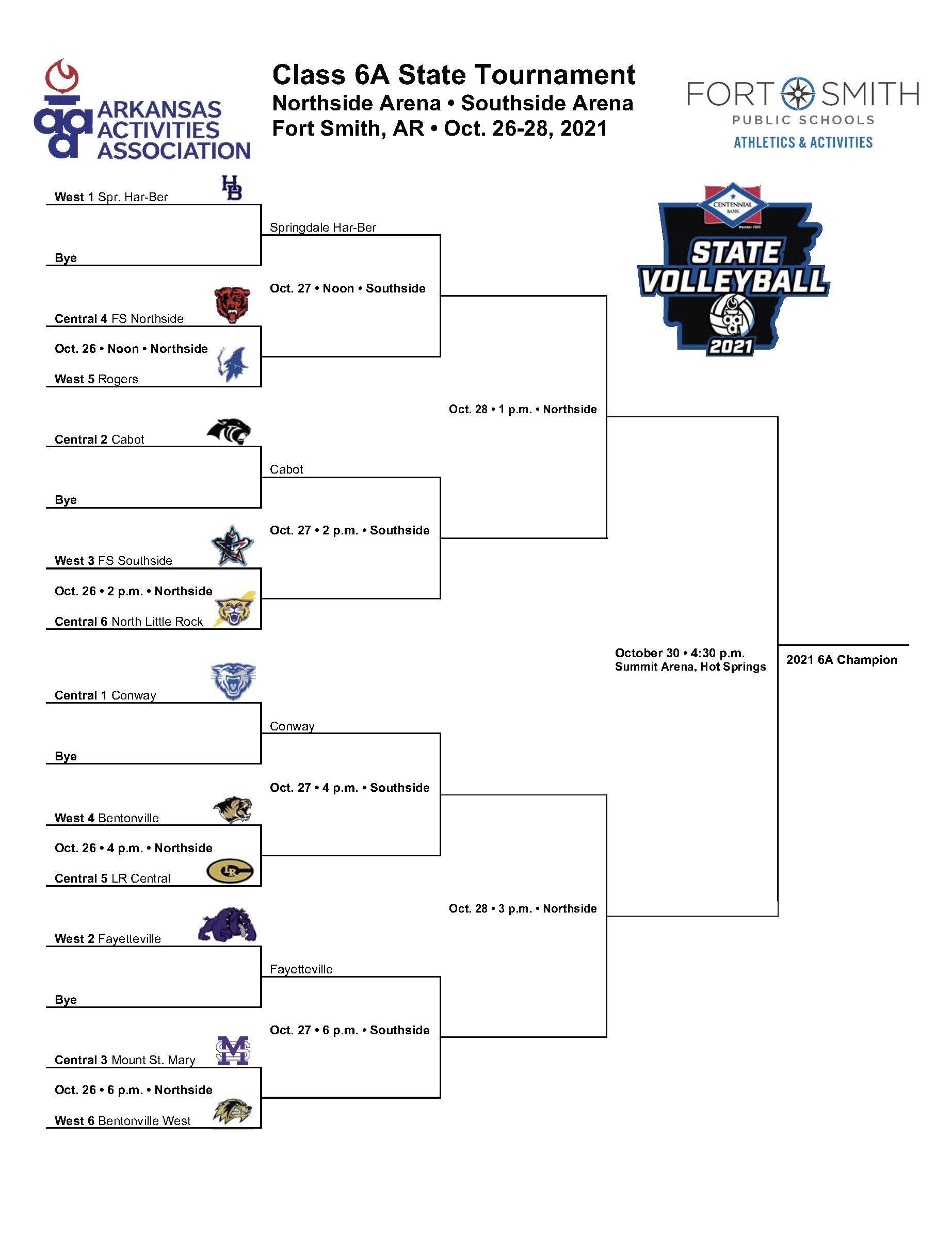 2021 HS Volleyball State Tournament Bracket